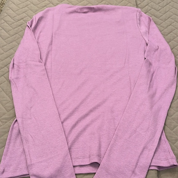 Madewell Lilac ANGLED-NECK LONG-SLEEVE TOP/NWT/Small - Picture 7 of 9